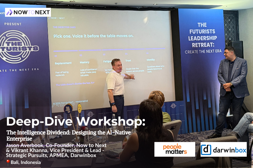 Jason Averbook and Vikrant Khanna leading The Intelligence Dividend deep-dive workshop in Bali.